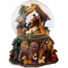 SFERA NATIVITA CON BRILLANTINI PRESEPE GRANDE 19XH.20CMCM CARILLON NATALIZIO LUCI E MUSICAL MELODIE TRADIZIONALI NOTE