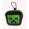 PORTAMONETE CON MOSCHETTONE MINECRAFT MOJANG ORIGINAL VERDE NERO PIXEL 10X8X3,5CM DISTRIB. DA PANINI SCUOLA ITALY