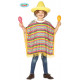 COSTUME CARNEVALE CONTADINO PONCHO MESSICANO TAGLIA 7/9 VESTITO SOLO PONCHO PER TRAVESTIMENTI A TEMA NO ACCESSORI