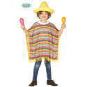 COSTUME CARNEVALE CONTADINO PONCHO MESSICANO TAGLIA 7/9 VESTITO SOLO PONCHO PER TRAVESTIMENTI A TEMA NO ACCESSORI