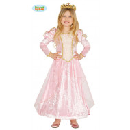 COSTUME PRINCIPESSA ROSA 5/6 ANNI PER TRAVESTIMENTI DI CARNEVALE A TEMA FIABE PRINCESS AURA VESTITO COMPLETO NO ACCESSOR