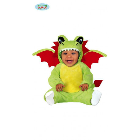 COSTUME CARNEVALE DRAGO BABY 6/12 MESI VESTITO COMPLETO TUTA CON