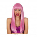 PARRUCCA ROSA LUNGA PER TRAVESTIMENTI DI CARNEVALE SPETTACOLI E SCENE VARIE PINK LONG HAIR MELENA PARRUCCA CAPELLI ROSA