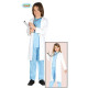 COSTUME CARNEVALE INFERMIERA DOTTORE BAMBINI 7/9 ANNI VESTITO DA MEDICO CHIRURGO CAMICE T-SHIRT PANTALONI NO ACCESSORI