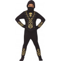 COSTUME CARNEVALE NINJA NERO 3/4 ANNI VESTITO COMPLETO SAMURAI GIAPPONESE KUNG FU GUERRRIERO NINJA NO ACCESSORI