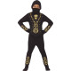 COSTUME CARNEVALE NINJA NERO 5/6 ANNI VESTITO COMPLETO SAMURAI GIAPPONESE KUNG FU GUERRRIERO NINJA NO ACCESSORI