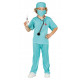 COSTUME CARNEVALE DOTTORE 10/12 ANNI VESTITO DA MEDICO CHIRURGO T-SHIRT PANTALONI CAPPELLO MAS.COPRIFIATO NO ACCESSORI