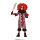 COSTUME CARNEVALE PAGLIACCIO ASSASSINO BABY 5/6 ANNI VESTITO CLOWN HORROR COMPLETO CAMICIA COLLO PANTALONI NO ACCESSORI