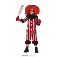 COSTUME CARNEVALE PAGLIACCIO ASSASSINO BABY 10/12 ANNI VESTITO CLOWN HORROR COMPLETO CAMICIA COLLO PANTALONI NO ACCESSOR