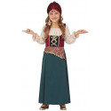 COSTUME CARNEVALE MEDIUM 10/12 ANNI ZINGARA GITANA CARTOMANTE CHIROMANTE MAGA VESTITO COPRICAPO E FOULARD NO ACCESSORI