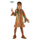 COSTUME CARNEVALE HIPPIE ANNI 70 VESTITO FIGLI DEI FIORI 5/6 ANNI BIMBA ABITO CON FRANGIE E BANDANA DELLA PACE NO ACCESS