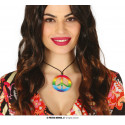 COLLANA HIPPIE MULTICOLOR PER TRAVESTIMENTI DI CARNEVALE FESTE E PARTY VARI