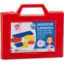 VALIGETTA 48 PEZZI BLOCCHI LOGICI COLORATI IN PLASTICA GIOCO EDUCATIVO PER BAMBINI 3+ ANNI DISTRIB.DA CWR MILANO ITALY