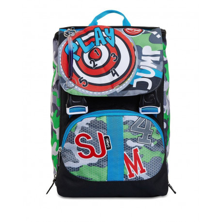 ZAINO SCUOLA SDOPPIABILE BIG SJ GANG SPORT BOY MULTICOLOR LO ZAINO CHE CAMBIA QUANDO VUOI TU! SEVEN JUNIOR ITALY