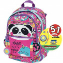 ZAINO SCUOLA ORGANIZZATO ESTENSIBILE GOPOP PANDA MAGIC C/AURICOLARI MULTITASCHE 31X43X17+9CM 5 IN1 GIOCHI PREZIOSI ITALY