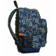 ZAINO ORGANIZZATO FREETHINC MUSICBRIGHTING 43X31X26CM 2 ZIP 1TASCA C/ZIP BLU MULTICOLOR GARANZIA 4 ANNI SEVEN ITALY