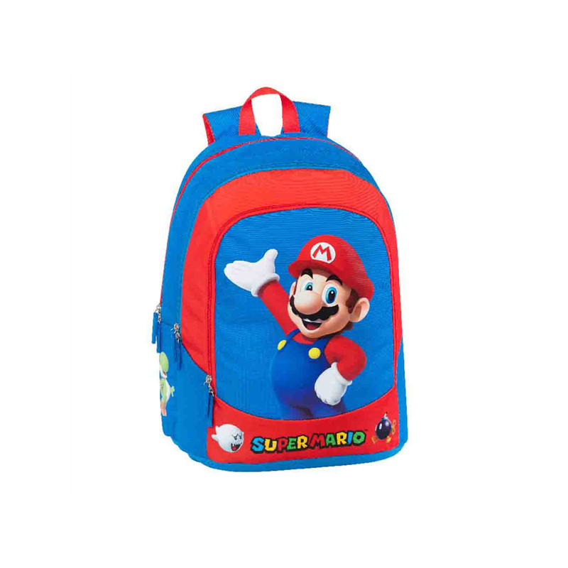 ZAINO SCUOLA ORGANIZZATO SUPER MARIO KIDS COLORE BLU E ROSSO 43X33X23CM  ZAINETTO SCUOLA E TEMPO LIBERO PANINI SCULA ITAL - Parole e Pensieri