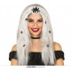 PARRUCCA CAPELLI GRIGI LUNGHI CON RAGNI MANE MELENA PER TRAVESTIMENTI DI HALLOWEEN CARNEVALE E PARTY HORROR HIGH QUALITY