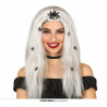 PARRUCCA CAPELLI GRIGI LUNGHI CON RAGNI MANE MELENA PER TRAVESTIMENTI DI HALLOWEEN CARNEVALE E PARTY HORROR HIGH QUALITY