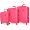 SET 3 TROLLEY DA VIAGGIO MOVOM POLIPROPILENE4 RUOTE FUCSIA ULTRA LIGHT 53X75X30CM/45X65X26CM/36X55X20CM CHIUS.A COMBINAZ