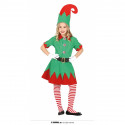 COSTUME ELFA BABY 5/6 ANNI VESTITO CINTURA E CAPPELLO PER TRAVESTIMENTI DI NATALE RECITE NATALIZIE SCUOLA NO ACCESSORI