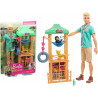 BAMBOLA KEN VETERINARIO NELLA GIUNGLA BARBIE YOU CAN BE KEN 30CM PLAYSET BAMBOLO+ ACCESSORI E ANIMALI 3+ANNI MATTEL