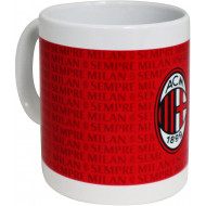 TAZZA MUG DA COLAZIONE AC MILAN BIANCA ROSSA CON LOGO ROSSONERO IN CERAMICA 12X9X8CM C/SCATOLA PRODOTTO UFFICIALE ITALY