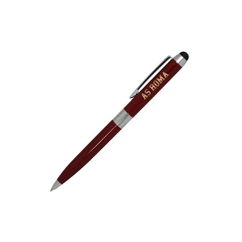 PENNA TOUCH AS ROMA CON CLIP IN METALLO FUSTO ROSSO PRODOTTO UFFICIALE IN  ELEGANTE SCATOLA REGALO NERA GIEMME ITALY - Parole e Pensieri