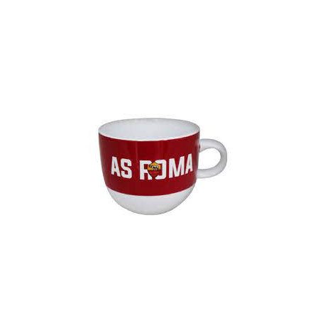 TAZZA MUG DA COLAZIONE AS ROMA BIANCA E ROSSA CON LOGO GIALLOROSSO IN CERAMICA 14X9X10CM CON SCATOLA PRODOTTO UFFICIALE