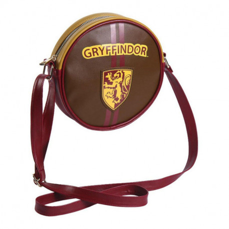 TRACOLLINA TONDA HARRY POTTER GRYFFINDOR ROSSA MARRONE E GIALLA 1 ZIP BORSA A TRACOLLA 18X18CM ARTESANIA CERDÀ