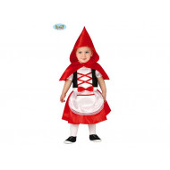 COSTUME CARNEVALE CAPUCCETTO ROSSO BAMBINA 18/24 MESI VESTITO COMPLETO CAPUCCIO CON MANTELLO FIABE DEL BOSCO NO ACCESSOR