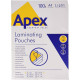 CONFEZIONE 100 FOGLI LAMINATING POUCHES PER PLASTIFICAZIONI A4 75-80 MICRON 216X303MM APEX FELLOWES EVERDAY VALUE