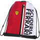 ZAINETTO A SACCA FERRARI KIDS 32X42CM ORIGINAL ZAINO COULISSE ROSSO TASCA CON ZIP LOGO GIALLO DISTRI.PANINI SCUOLA ITALY