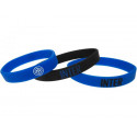 KIT 3 BRACCIALETTI IN SILICONE UNISEX FC INTERNAZIONALE 2 AZZURRI 1 NERO CON LOGO PRODOTTO UFFICIALE BIGIEMME ITALY