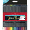 FABER CASTELL 24 COLORI A LEGNO BLACK EDITION MINA 3,3MM MORBIDA FUSTO NERO IDEALE PER CARTE LEGGERE COLORATE E SCURE