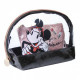 SET DA VIAGGIO MINNIE DISNEY 2 PEZZI BEAUTY CASE TRASPARENTE E NERO GLITTER 1 ZIP+ BUSTINA PORTATUTTO 1 ZIP CON GLITTER