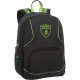 ZAINO AMERICANO SCUOLA E TEMPO LIBERO AUTOMOBILI LAMBORGHINI 42X30X15CMNERO BORDATURE E LOGO VERDE FLUO.PANINI SCUOLA IT