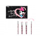 SET 5 PEZZI MINNIE DISNEY COSMETIC BRUSH SET WITH PURSE SET BELLEZZA 4 PENNELLI + BUSTINA PORTATUTTO 2 ZIP DA VIAGGIO