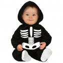 COSTUME SKELETON BABY 12/24 MESI VESTITO SCHELETRO MONOTUTA CON CAPPUCCIO PER TRAVESTIMENTI DI HALLOWEEN NO ACCESS