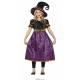 COSTUME HALLOWEEN STREGHETTA WITCH 5/6ANNI VESTITO CON TULLE NERO RAGNI E CAPPELLO PER TRAVESTIMENTI HORROR NO ACCESSORI