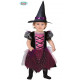 COSTUME HALLOWEEN BABY STREGHETTA 12/18MESI VESTITO CON TULLE VIOLA C/STELLE E CAPPELLO PER TRAVESTIMENTI NO ACCESSORI