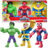 SET 3 SUPER EROI 25X16X5CM SPIDERMAN HULK THANOS MARVEL ADVENTURAS PERSONAGGI SHA MEGA MIGHTIES OFFICIAL PRODUCT HASBRO