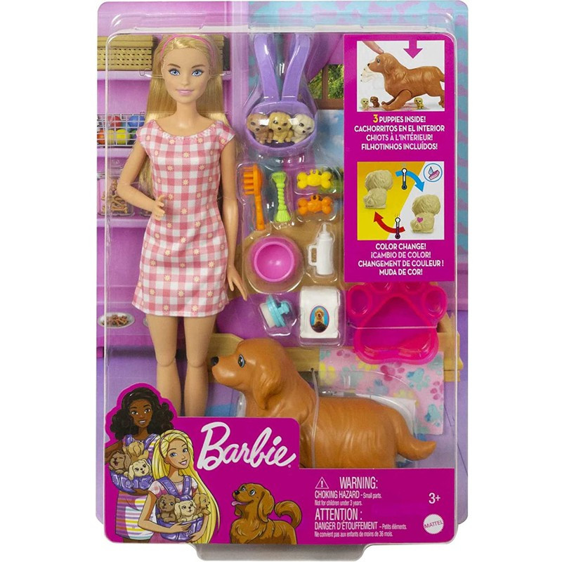 Barbie completa di accessori + barbie bambina e cane domestico