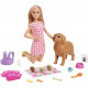 BARBIE CUCCIOLI SCATOLA CON BAMBOLINA 28CM CANE CAGNOLINI E ACCESSORI BARBIE MATTEL OFFICIAL PRODUCT