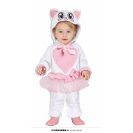 COSTUME CARNEVALE GATTINA BABY 12/18MESI VESTITO MICIO KITTY TUTONE CON FIOCCO GONNELLINO E CAPPUCCIO NO ACCESSORI