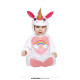 COSTUME CARNEVALE UNICORNO BAMBINA 12/18 MESI VESTITO COMPLETO TUTONE E CAPPUCCIO CON CORNO A TEMA FIABE NO ACCESSORI