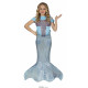 COSTUME CARNEVALE SIRENA BAMBINA 7/9 ANNI VESTITO LA SIRENETTA PER TRAVESTIMENTI A TEMA FIABE FAVOLE ARIEL NO ACCESSORI