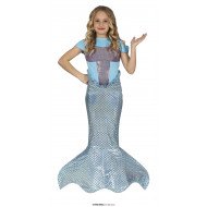 COSTUME CARNEVALE SIRENA BAMBINA 10/12ANNI VESTITO LA SIRENETTA PER TRAVESTIMENTI A TEMA FIABE FAVOLE ARIEL NO ACCESSORI