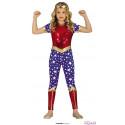 COSTUME CARNEVALE SUPERHEROINA PER TRAVESTIMENTI A TEMA WONDER WOMAN 7/9 ANNI VESTITO SOLO TUTA NO ACCESSORI