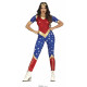 COSTUME CARNEVALE SUPERHEROINA PER TRAVESTIMENTI A TEMA WONDER WOMAN TG.M VESTITO DONNA SOLO TUTA NO ACCESSORI